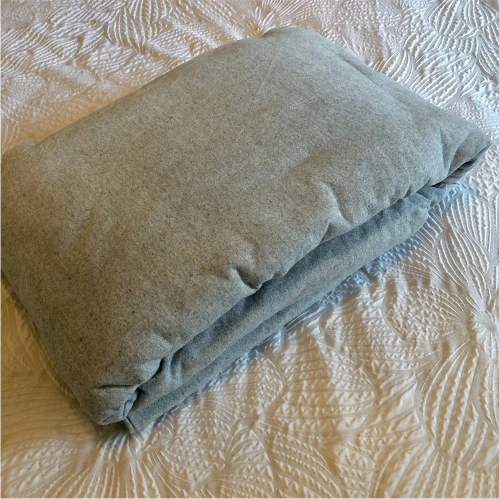 Boll & Branch Heathered Gray Organic Cotton Flannel King Duvet Cover & Sham Set